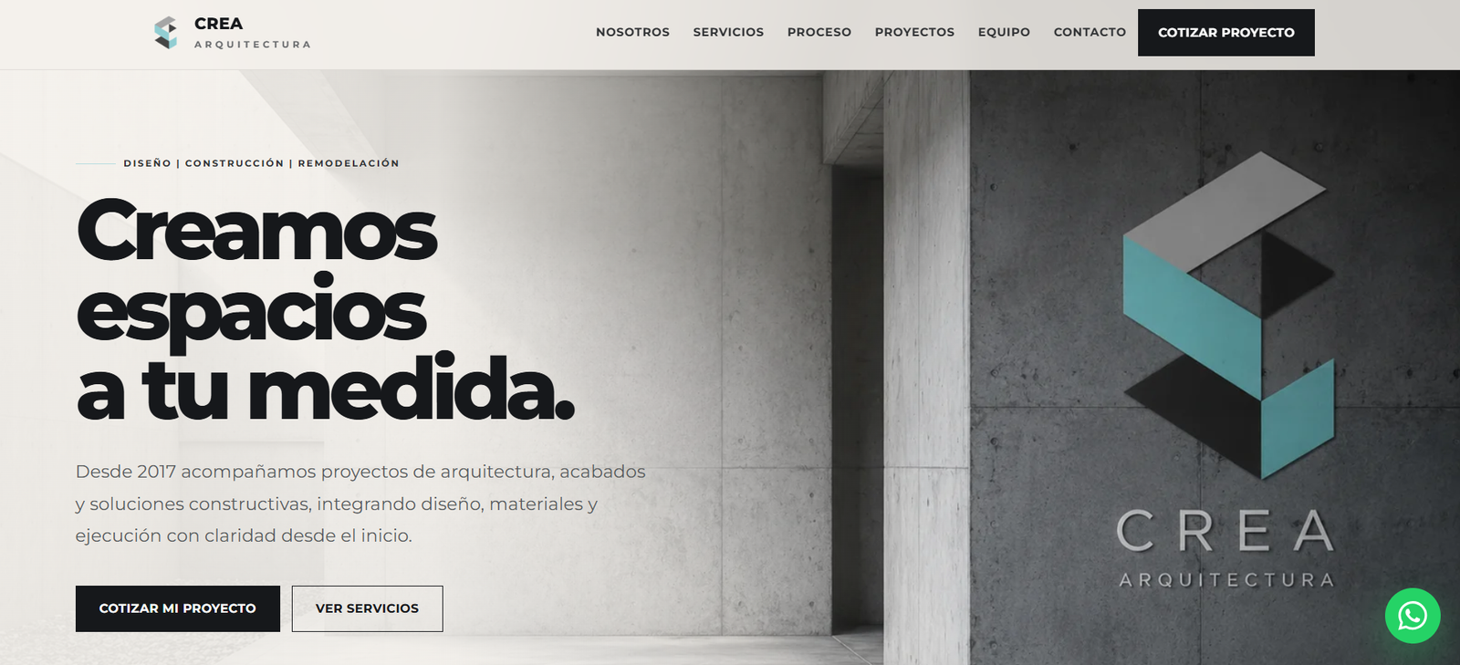Sitio web Crea Arquitectura