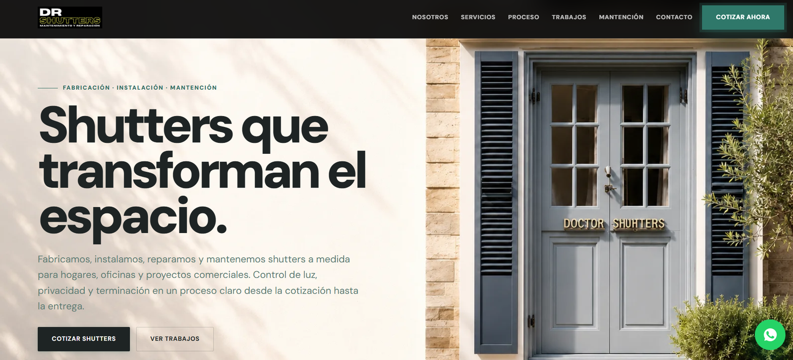 Sitio web Doctor Shutters