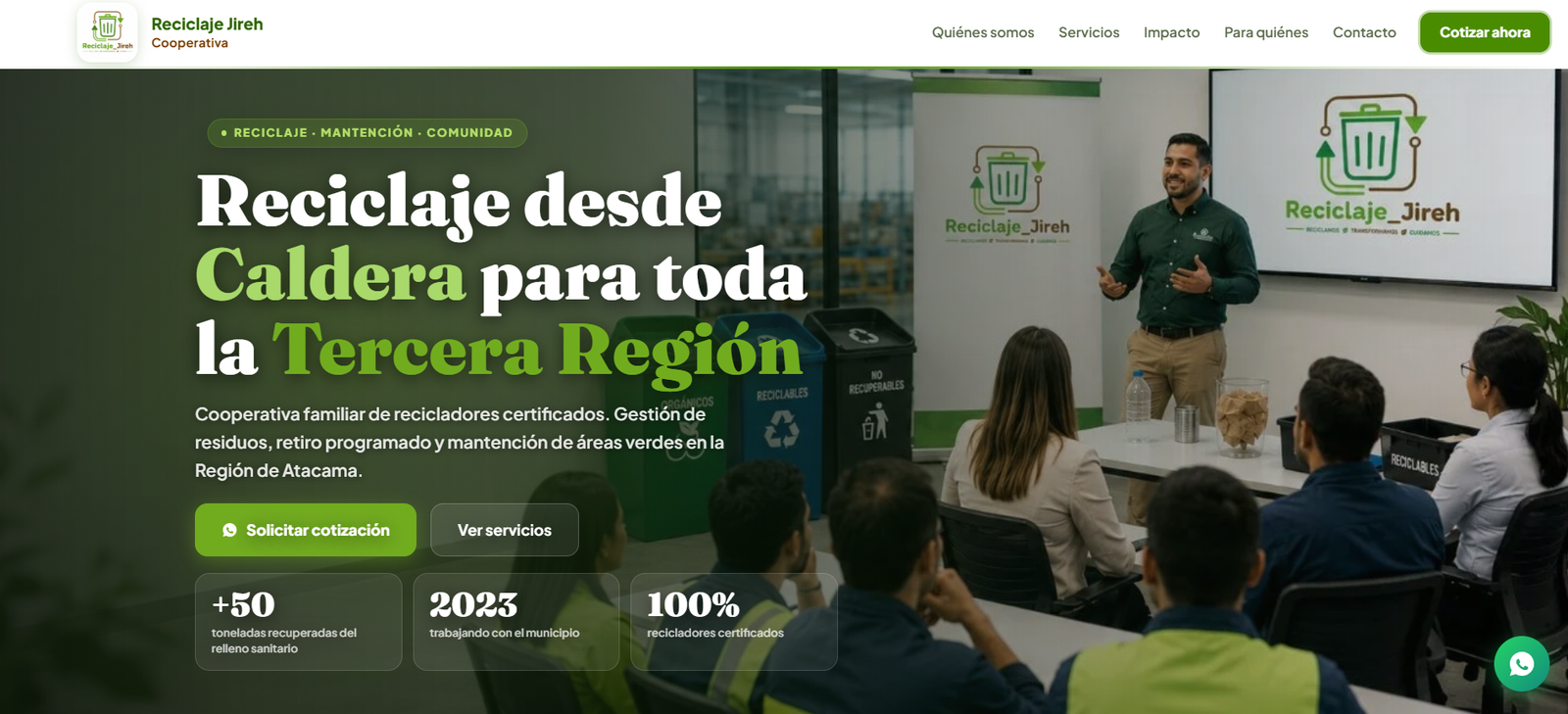 Sitio web Reciclaje Jireh